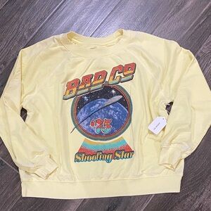 RECYCLED KARMA Yellow Graphic Sweatshirt NWT SZ. S